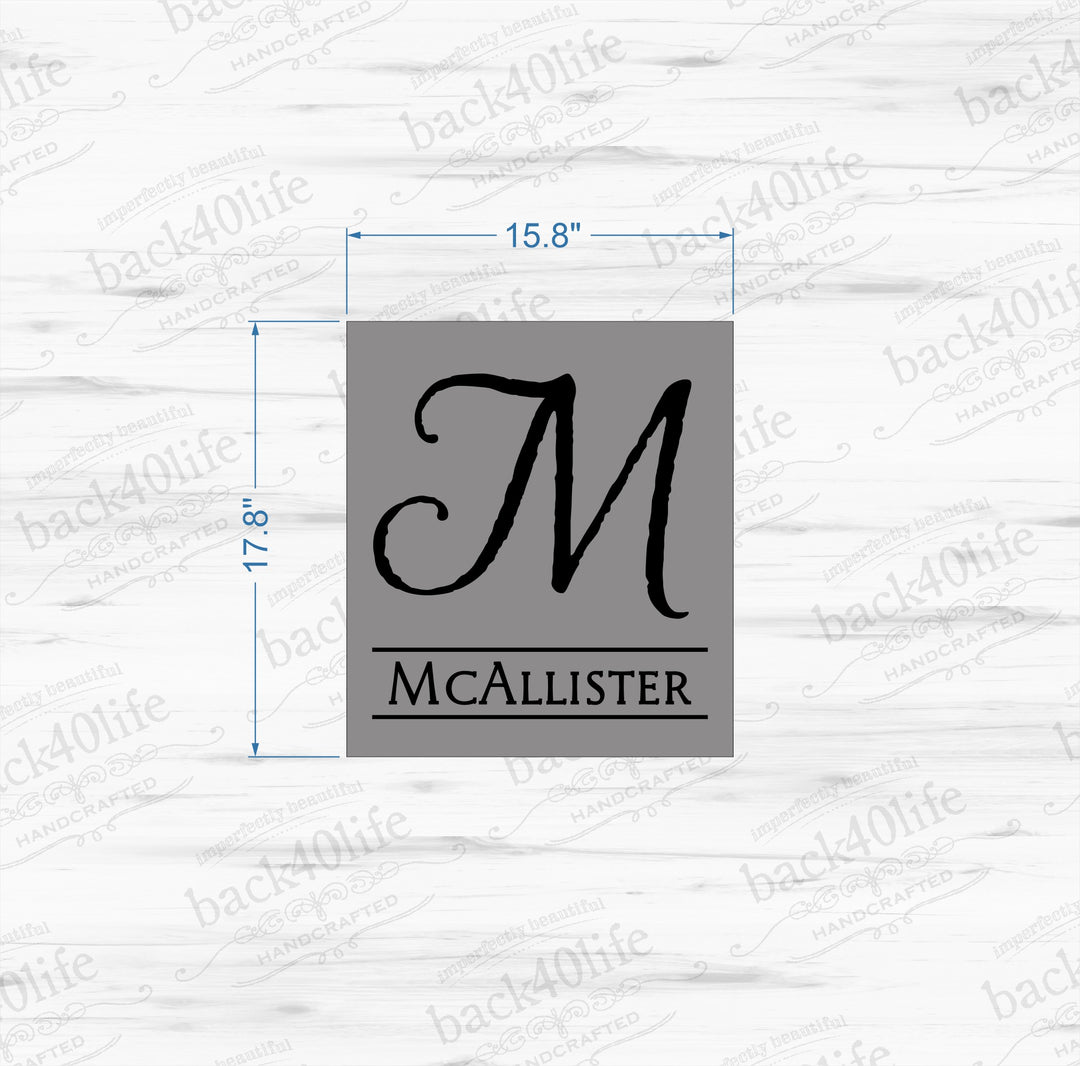 The McAllister - Monogram Initial and Name Sign (S-026)