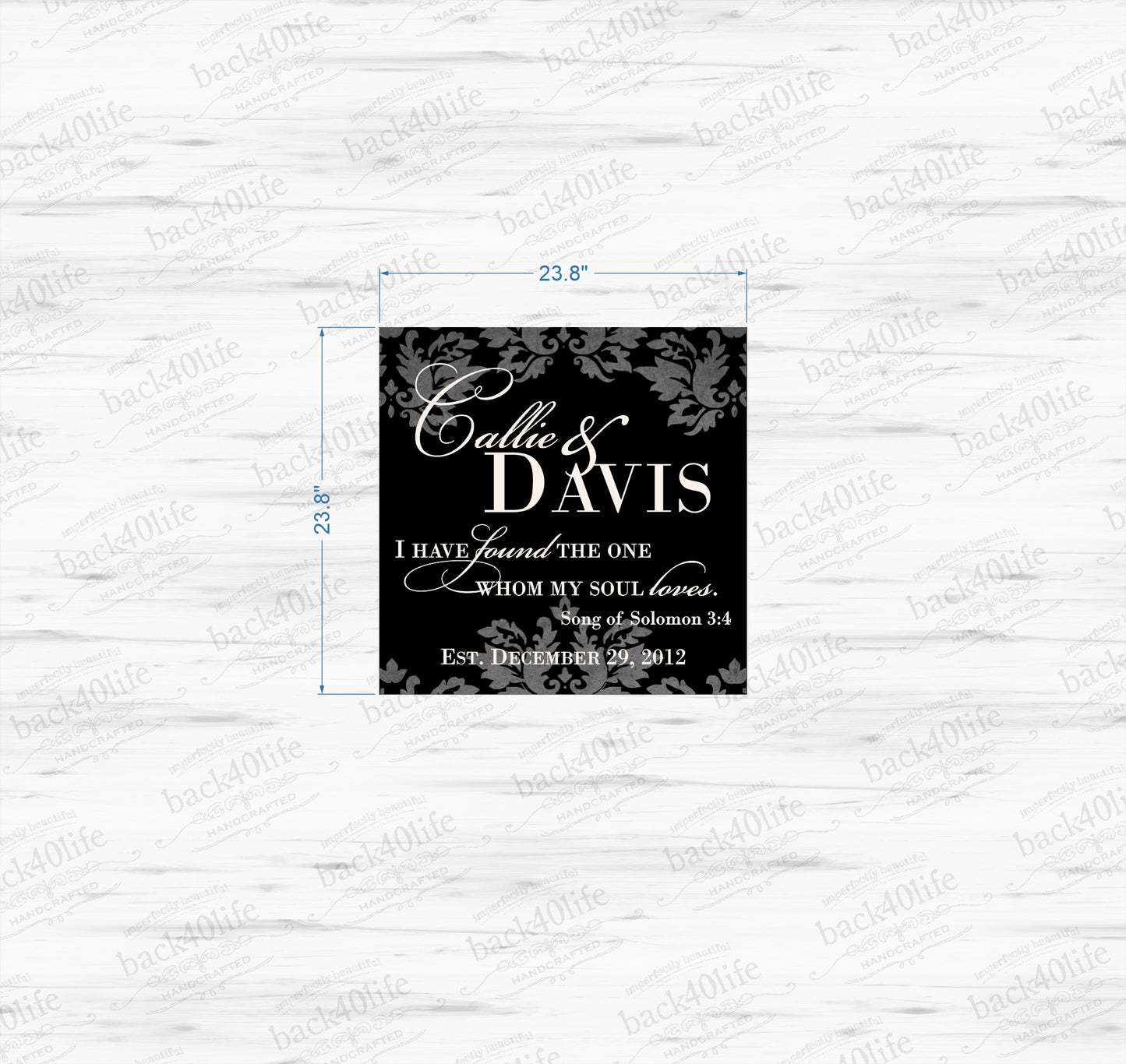 Wooden Wedding Reception Entrance Sign - Callie and Davis (W-049a)