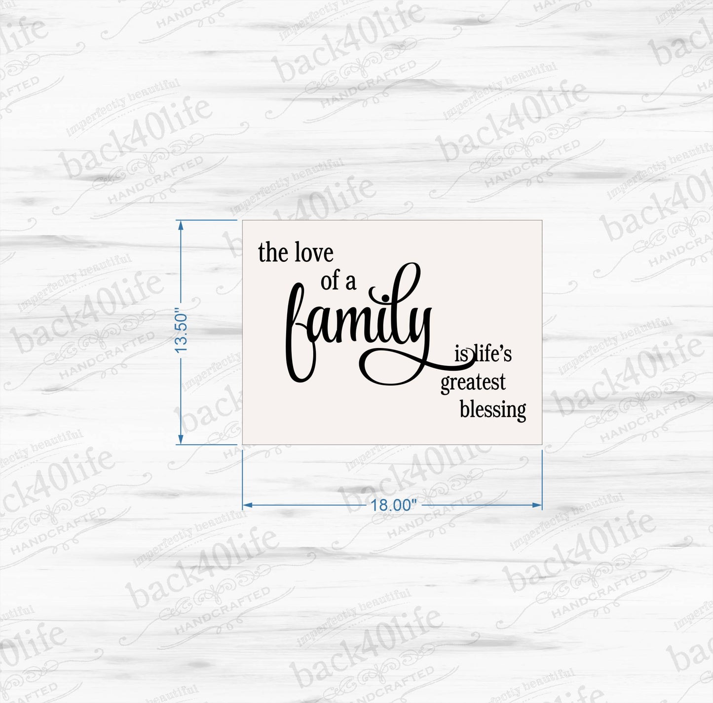 The Love of a Family Wooden Sign (I-014s)