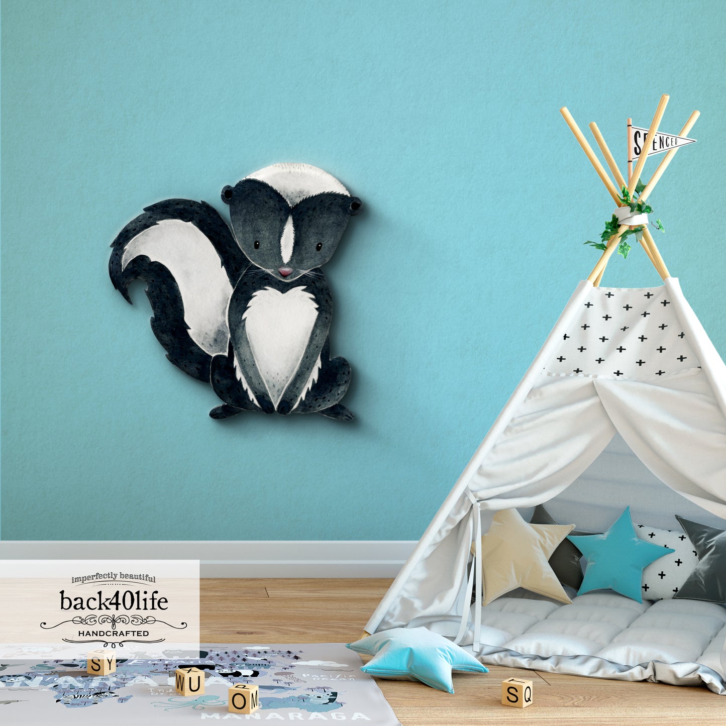 Skunk | Forest Critter Wooden Cutout Shape - Back40Life (PC-001-Skunk)