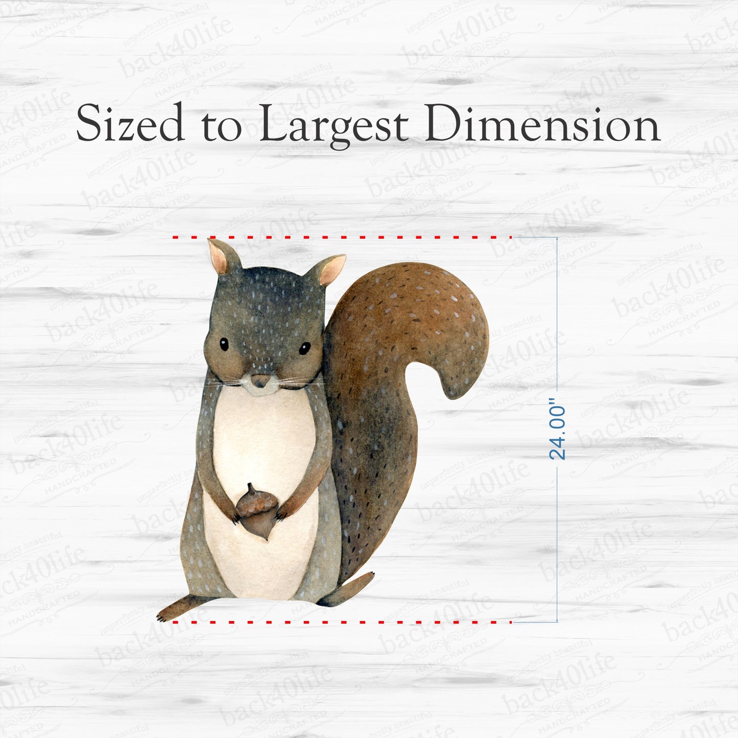 Squirrel | Forest Critter Wooden Cutout Shape - Back40Life (PC-001-Squirrel)