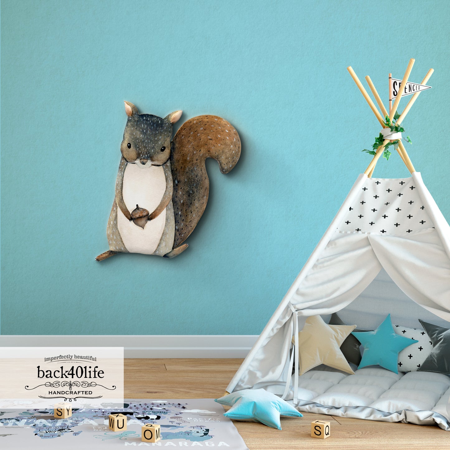 Squirrel | Forest Critter Wooden Cutout Shape - Back40Life (PC-001-Squirrel)