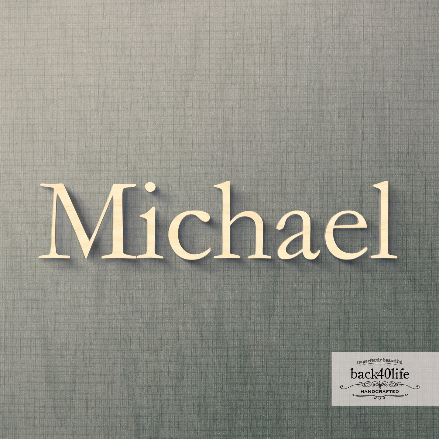 Custom Wooden Name Cutout Sign - Personalized Word Name Phrase Cutout for Boys and Girls (Trusting Font) | Back40Life