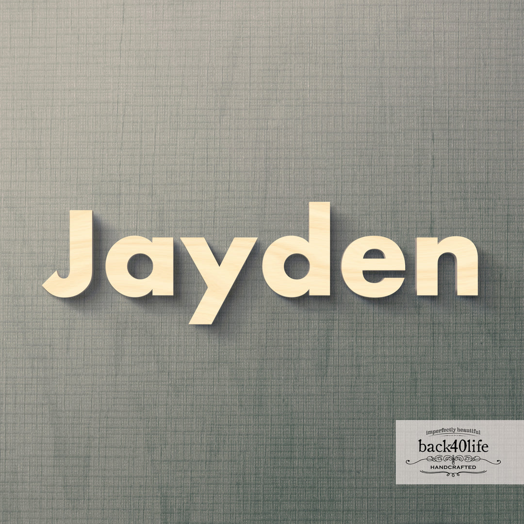 Custom Wooden Name Cutout Sign - Personalized Word Name Phrase Cutout for Boys and Girls (Upbeat Font) | Back40Life