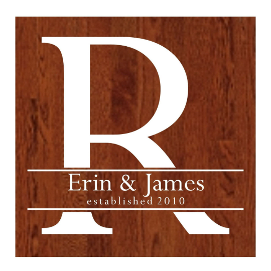 Classic Monogram Initial Wedding Reception Dance Floor Vinyl Decal (W-010)