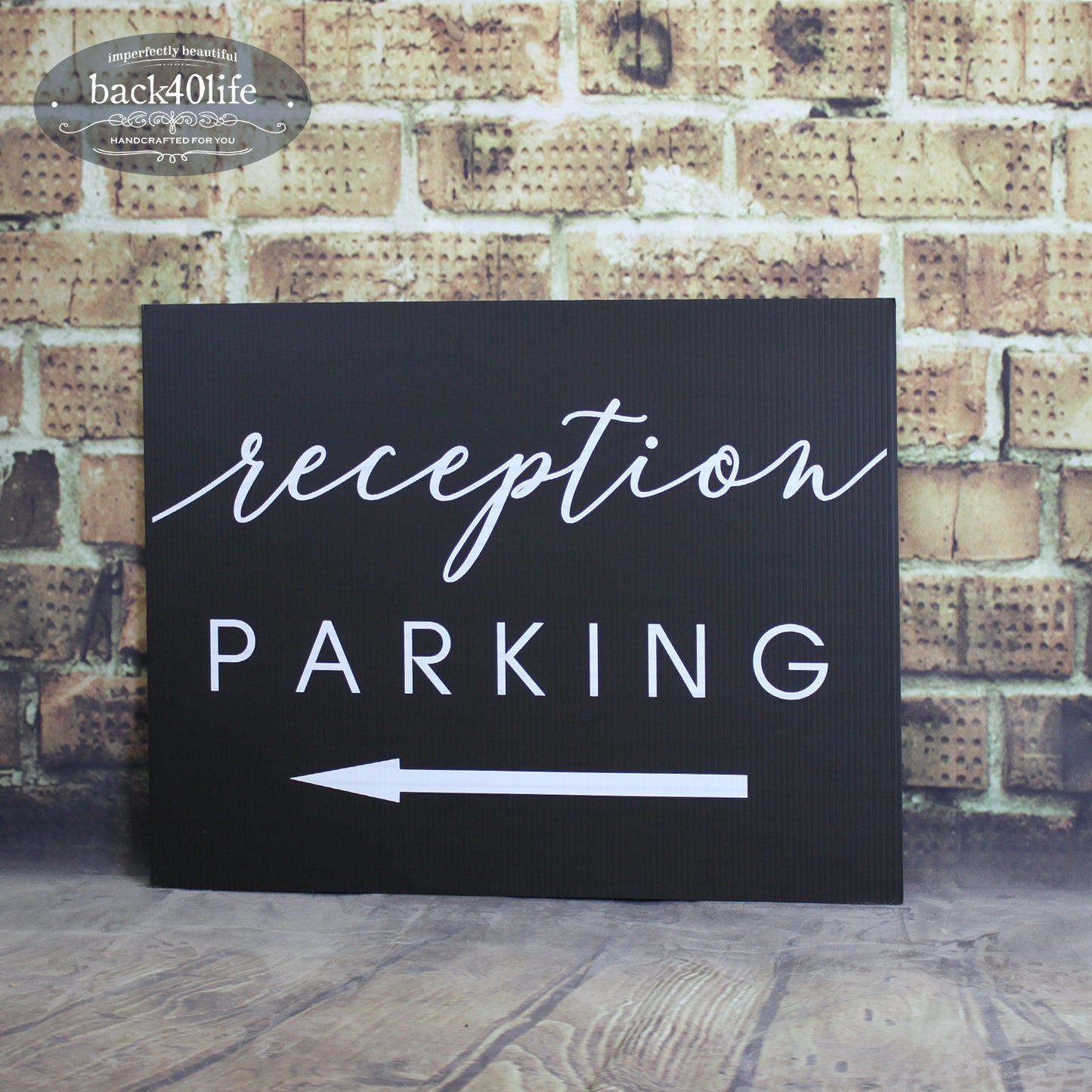 Painted Wedding Parking Directional Sign (W-020)