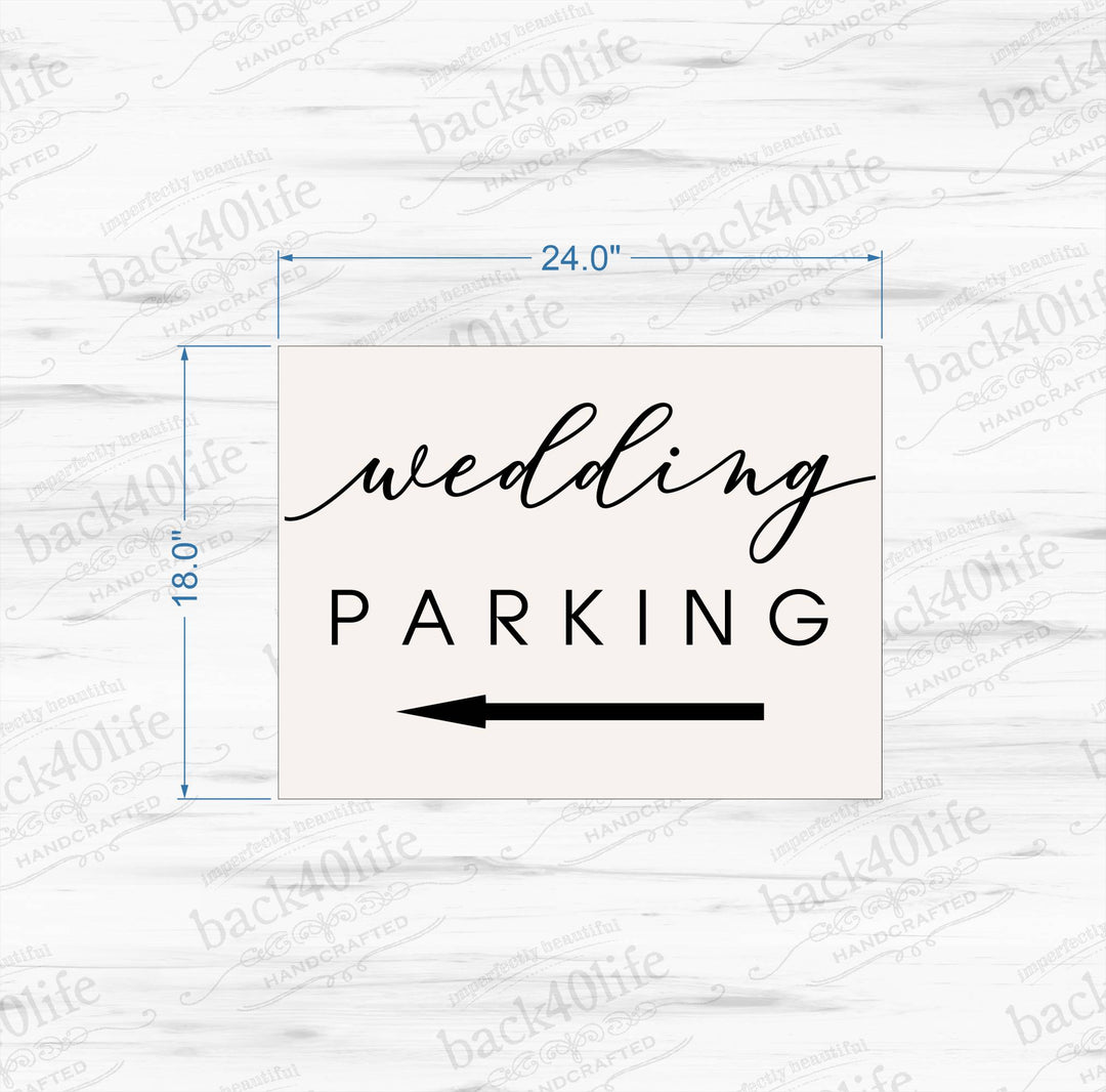 Painted Wedding Parking Directional Sign (W-020)