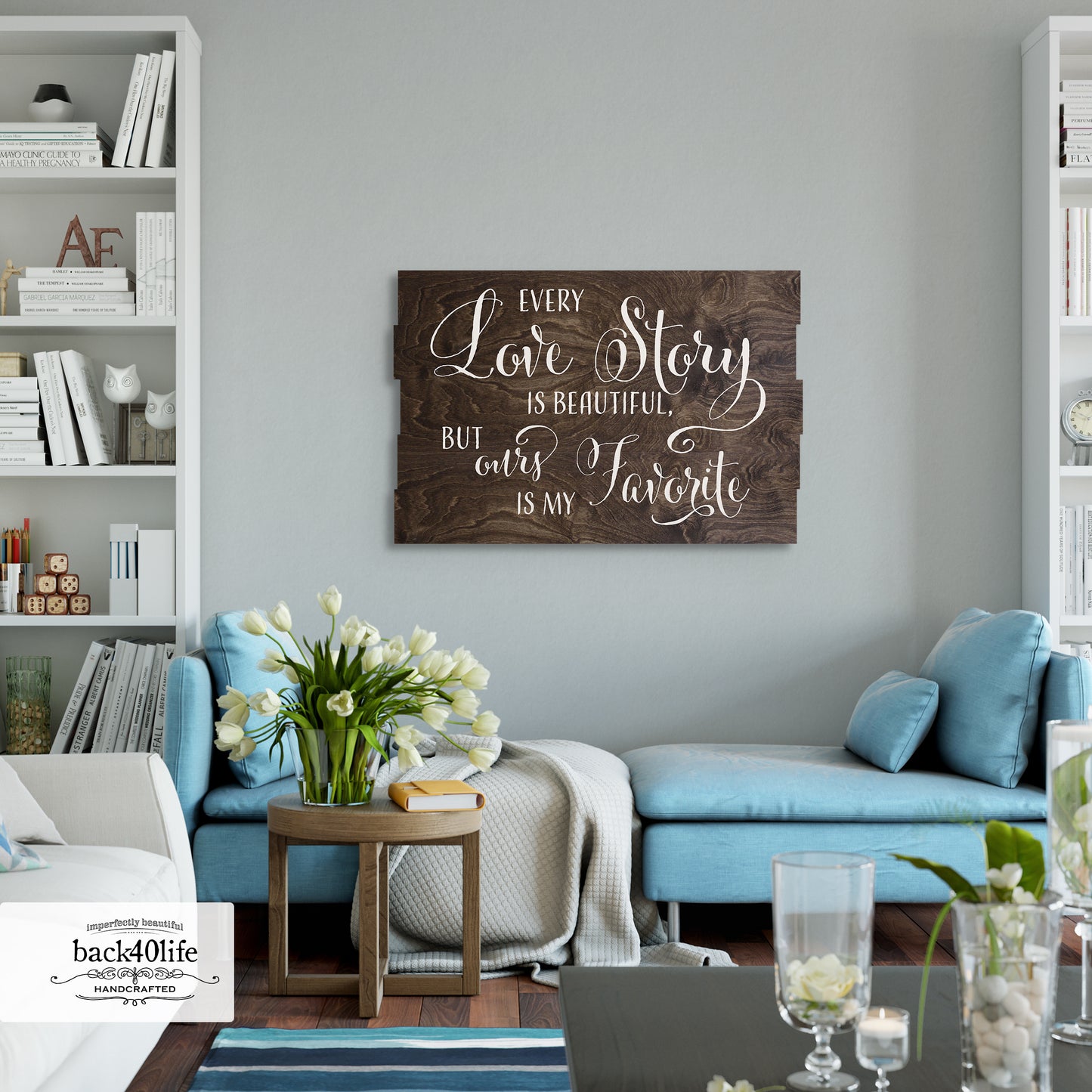 Every Love Story is Beautiful - Pallet-Style Wood Sign (W-022b)