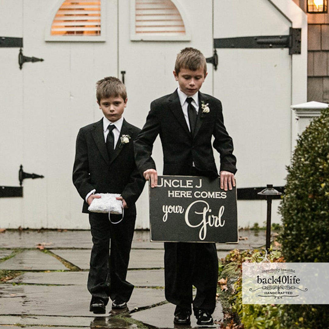 Wedding Procession Sign - Here Comes Your Girl (W-028b)