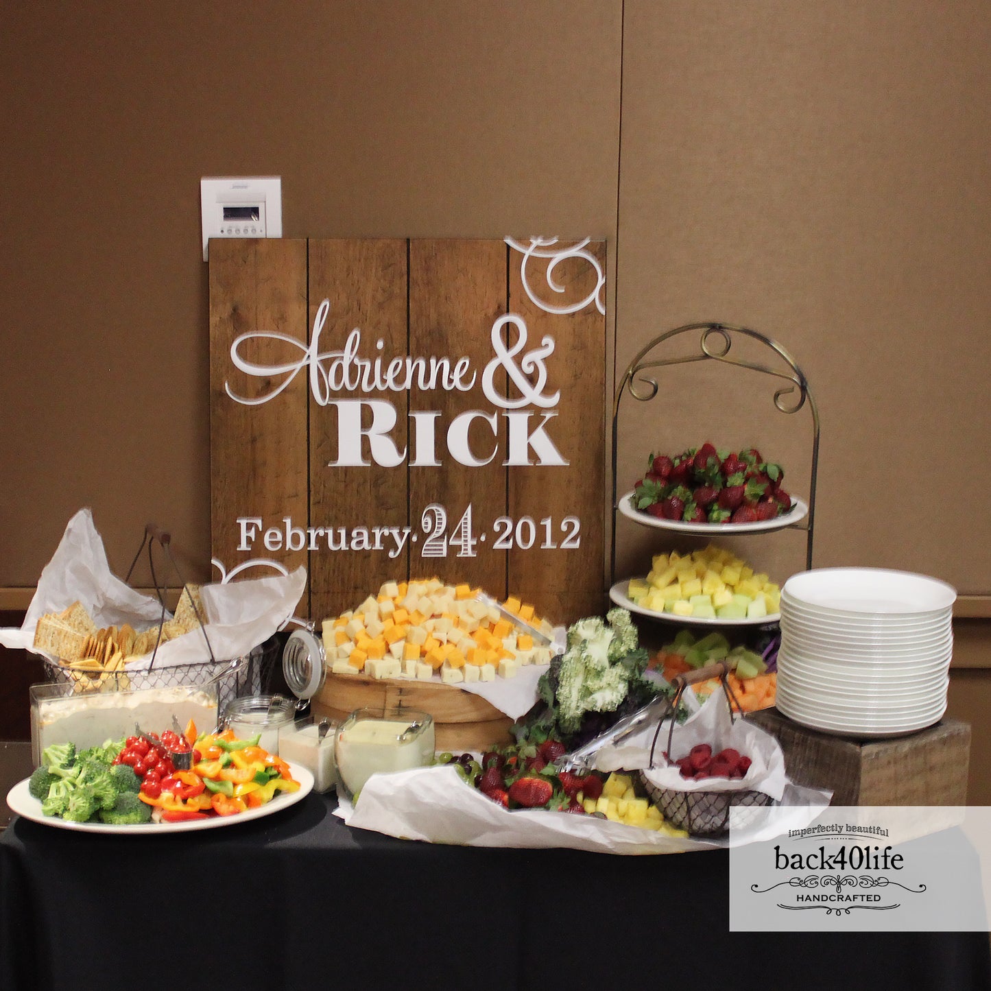 Wedding or Reception Wood Sign - The Adam & Autumn (W-031)