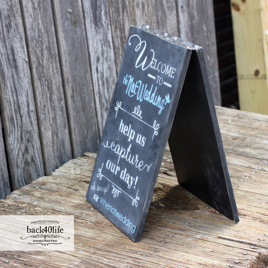 Welcome to Our Wedding Painted Wooden Sign (W-038)