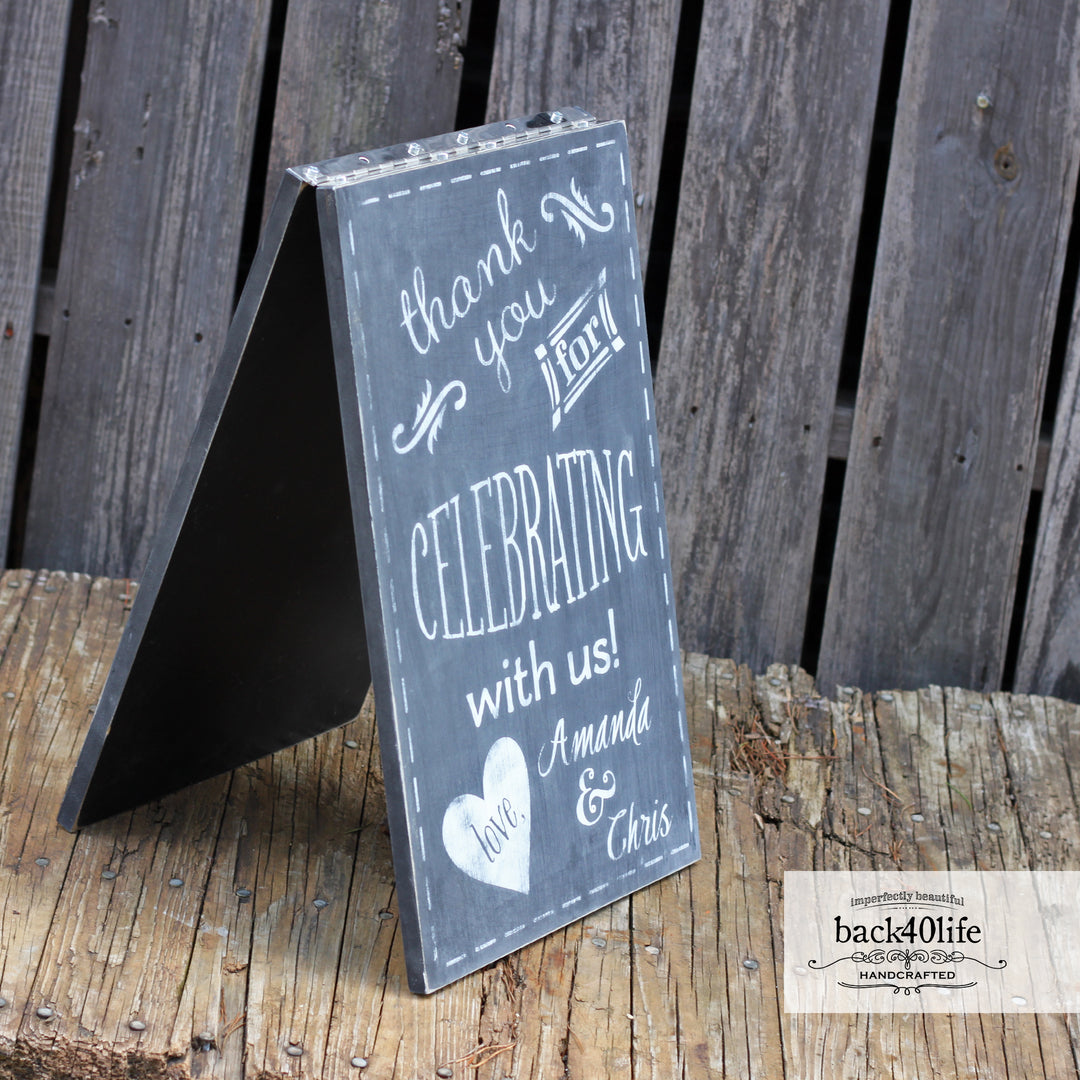Wedding Celebration Painted Wooden Reception Sign (W-039)