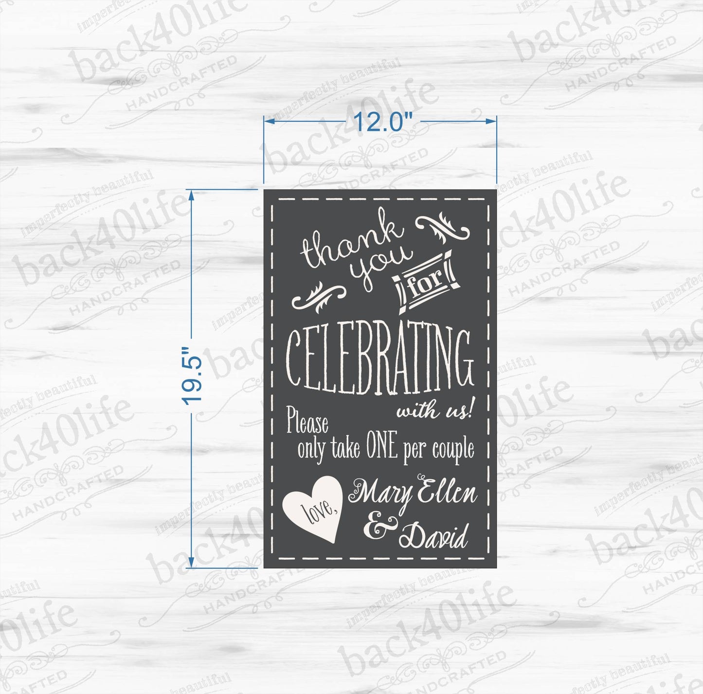 Wedding Celebration Painted Wooden Reception Sign (W-039)