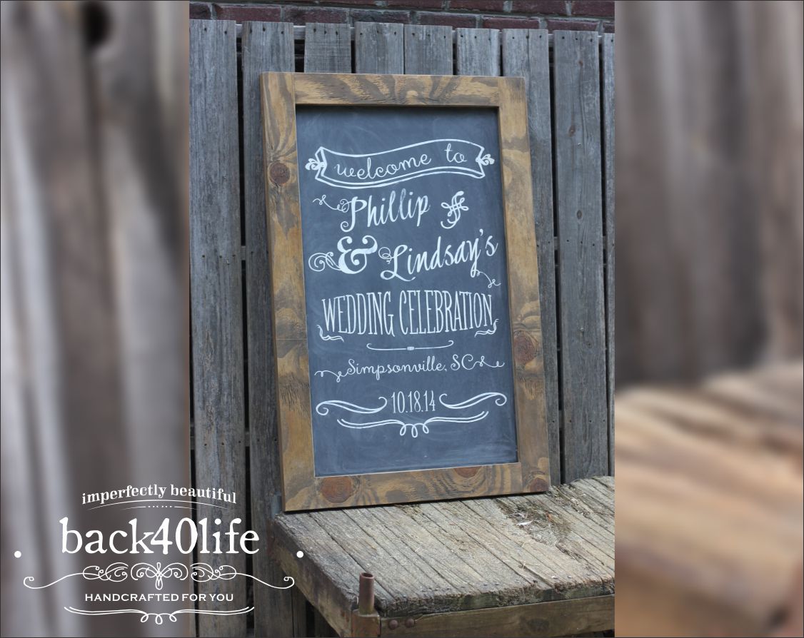 Chalkboard Wedding or Reception Welcome Sign (W-040b)
