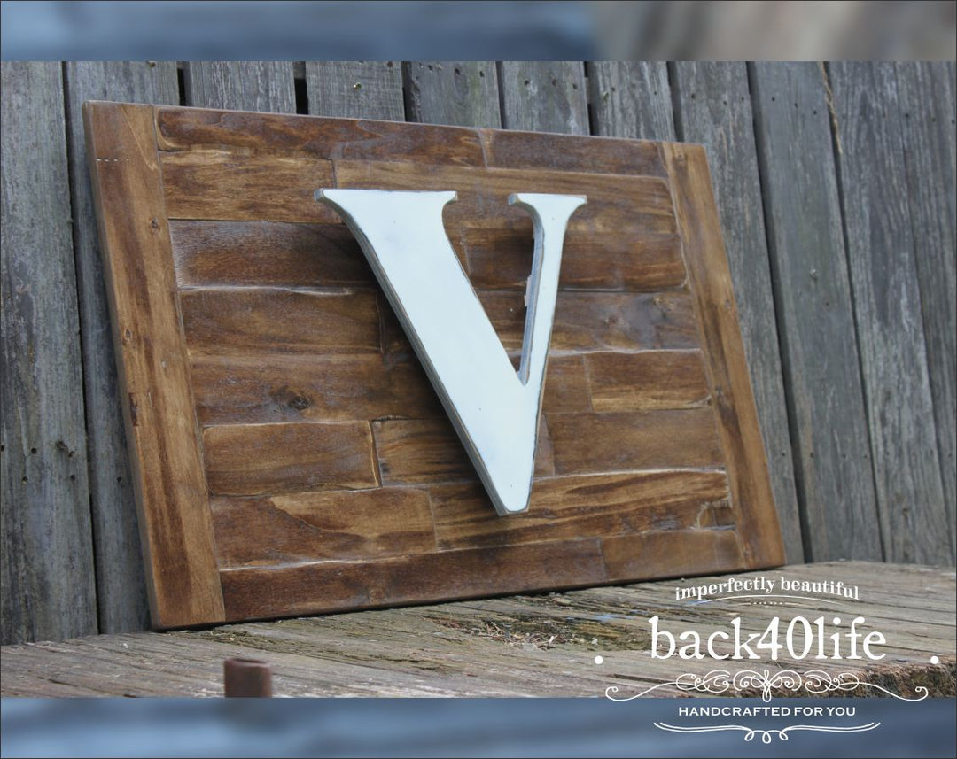 Stacked Pallet Wooden Wedding Guestbook (W-045)