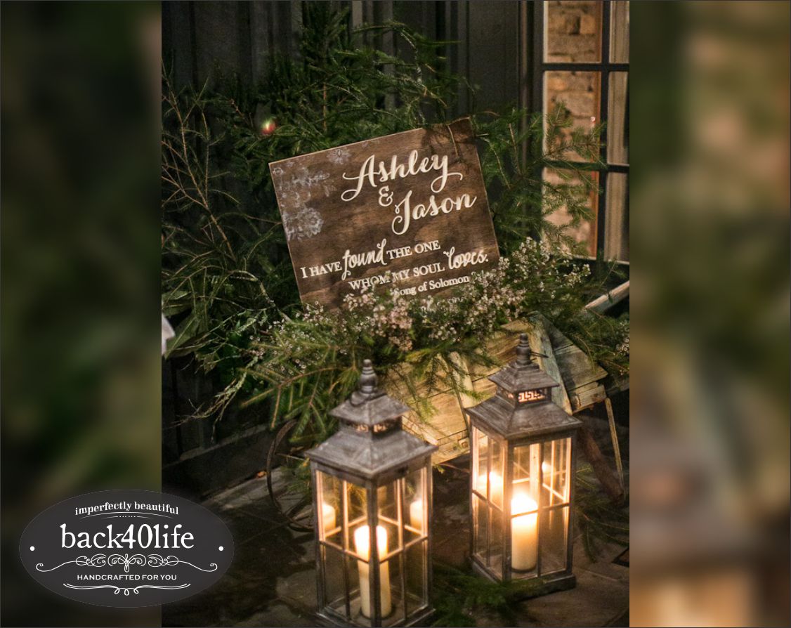 Wooden Wedding Reception Entrance Sign - Callie and Davis (W-049a)