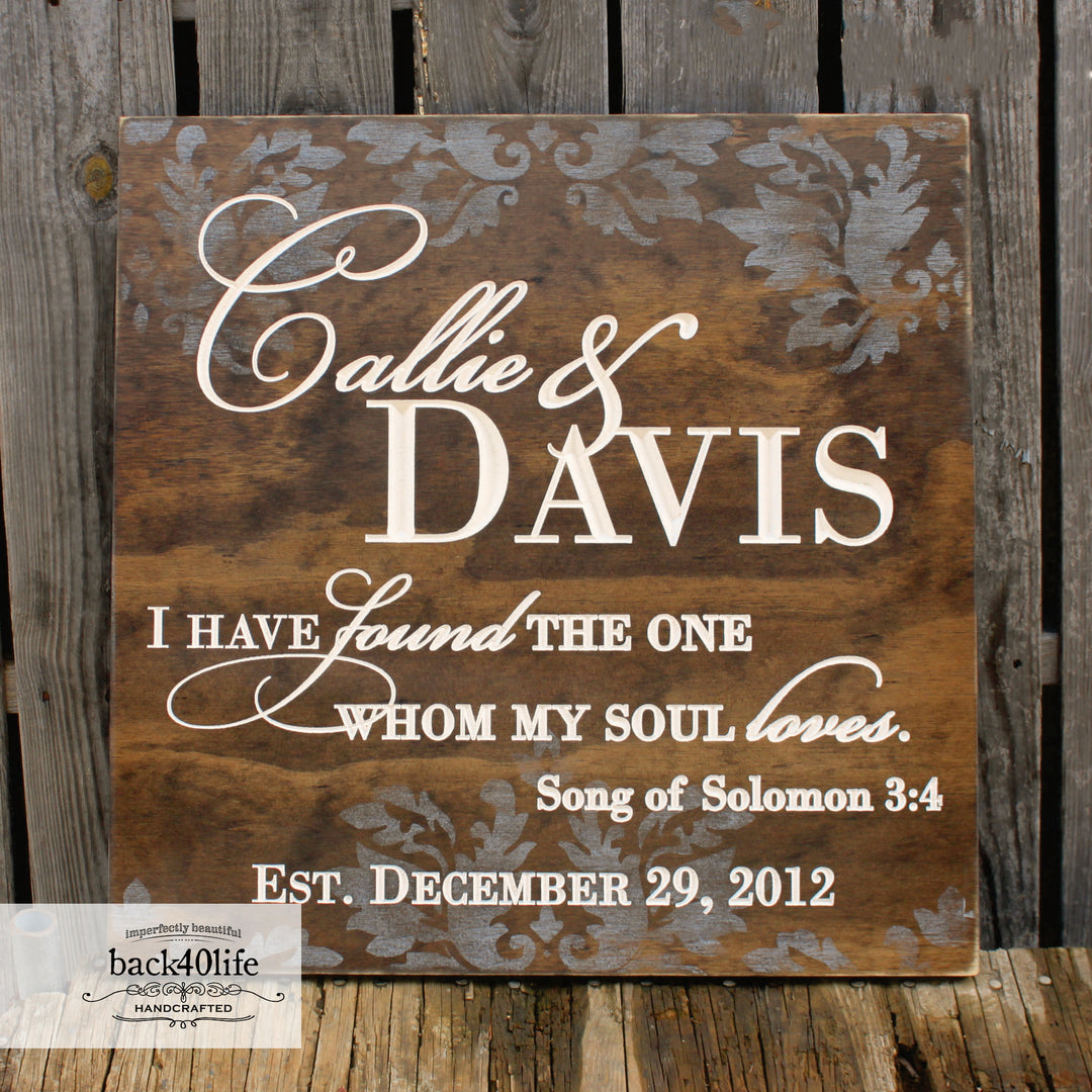 Wooden Wedding Reception Entrance Sign - Callie and Davis (W-049a)