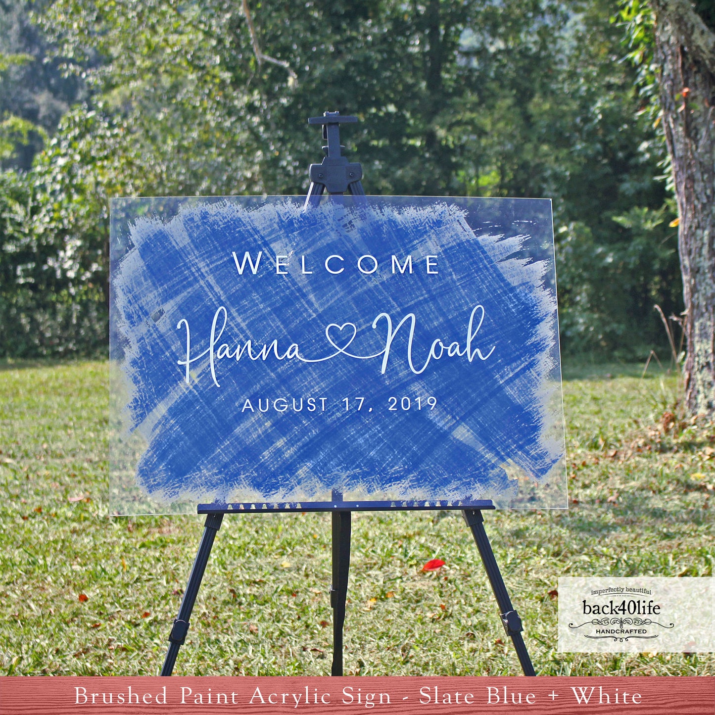Brushed Paint Acrylic Wedding Sign (W-104)