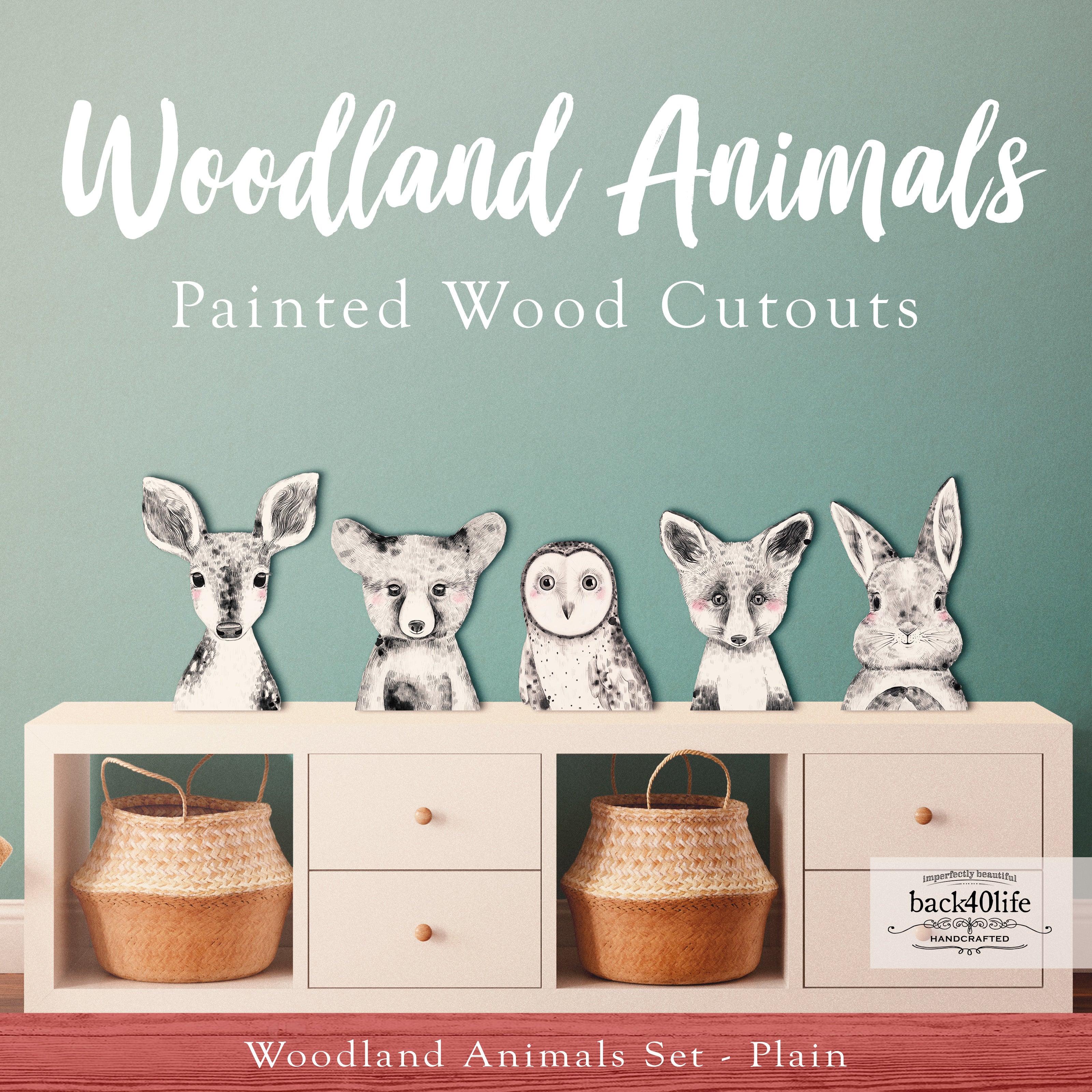 Wooden best sale woodland animals