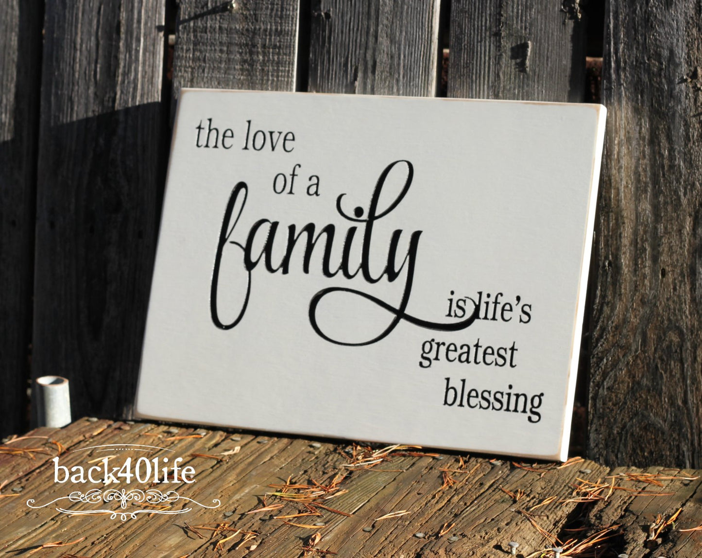 The Love of a Family Wooden Sign (I-014s)